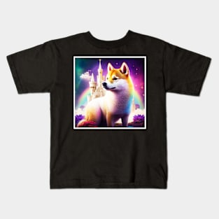 Shiba Inu Dog, Magical Land, Fantasy Kids T-Shirt